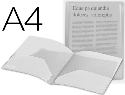 Carpeta dossier con 2 bolsillos Liderpapel A4 polipropileno incoloro